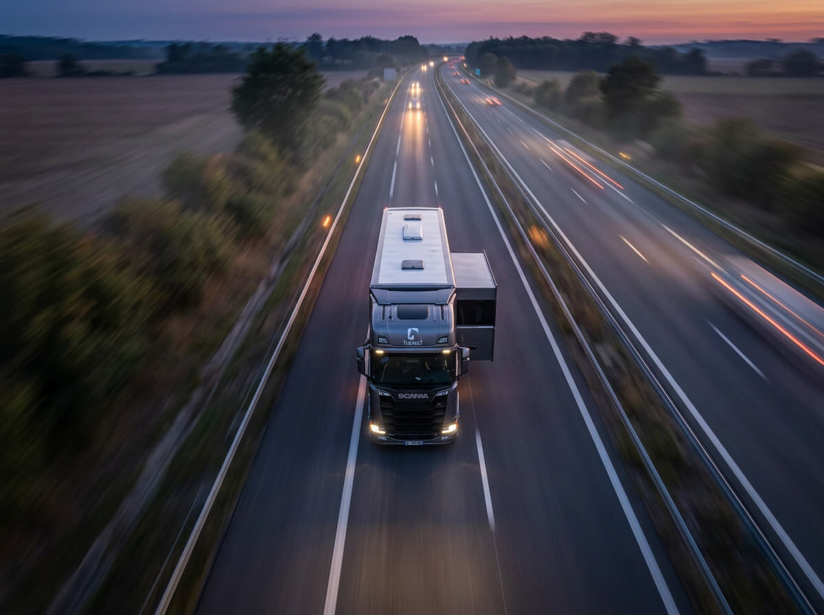 camion élégance Theault sur autoroute