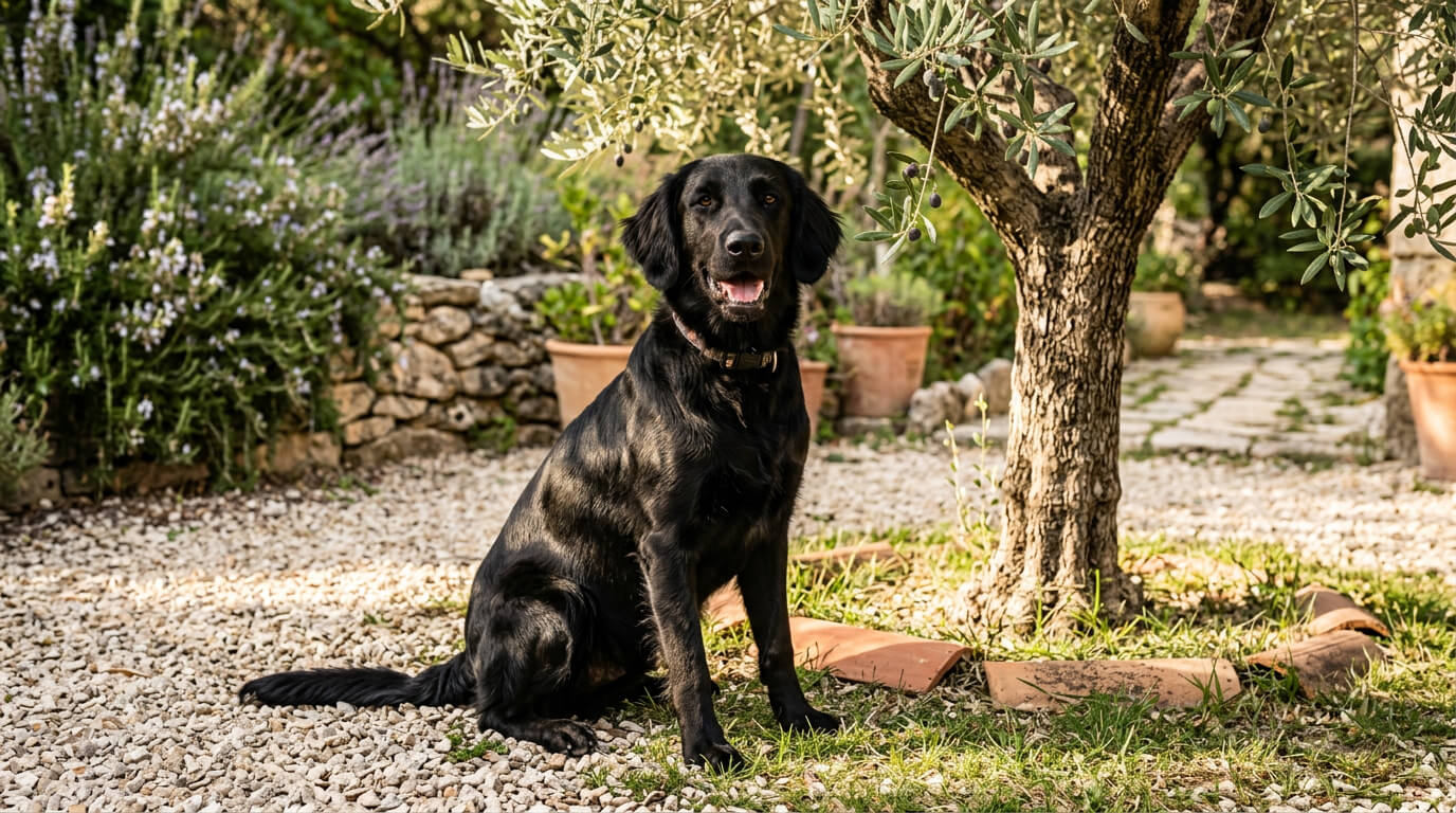 goldador dans un jardin